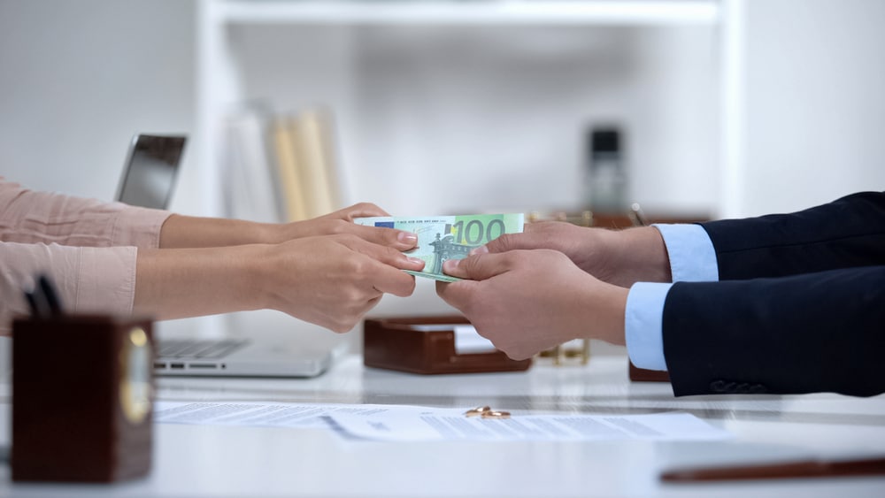ManAndWomanHandsPullingEuroMoneyDividingMaritalProperty ManAndWomanHandsPullingEuroMoneyDividingMaritalProperty
