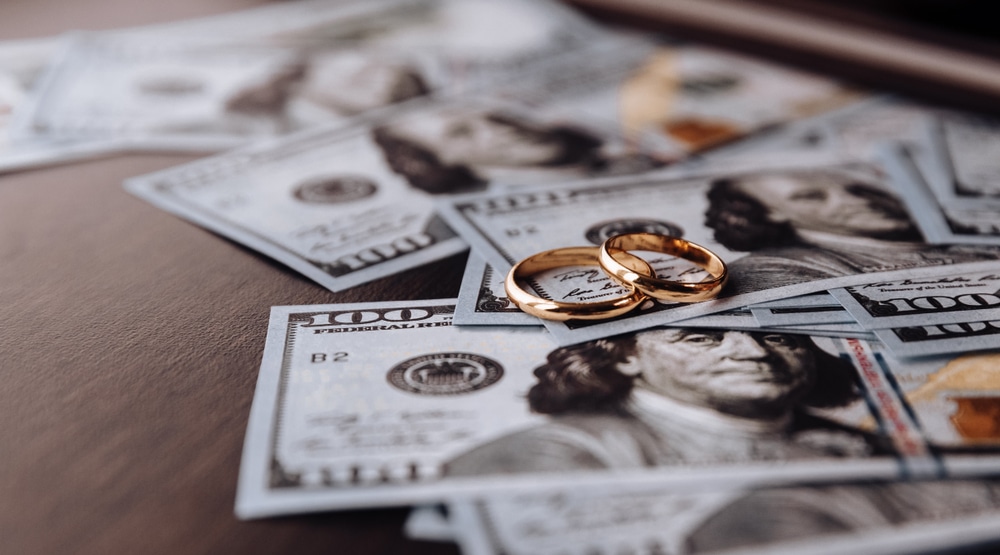 WeddingRingsOnMoneyBackground WeddingRingsOnMoneyBackground