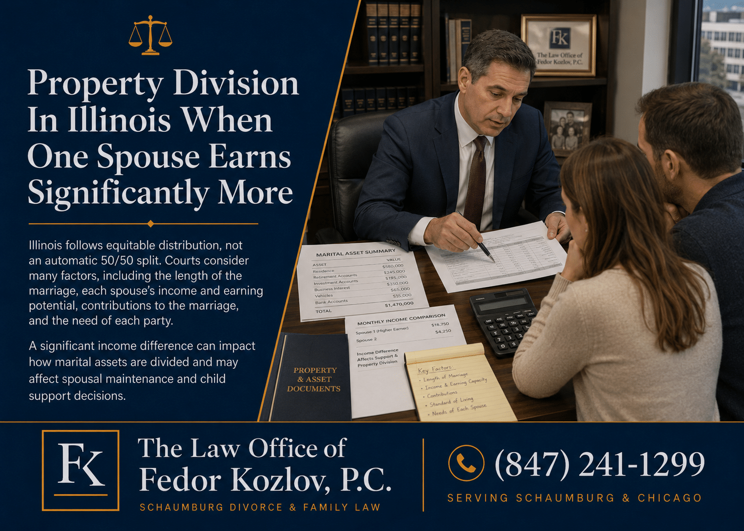 Property Division in Illinois When One Spouse Earns Significantly More Property Division in Illinois When One Spouse Earns Significantly More